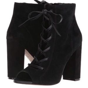 Sam Edelman Suede Leather peep toe boots